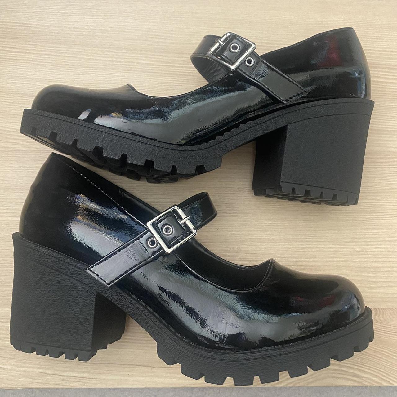 glossy mary janes