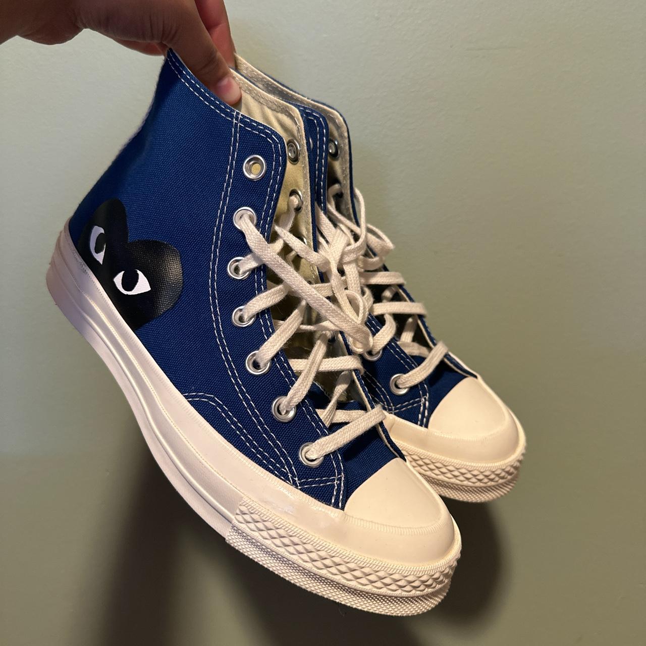 Comme des Garçons Women's Blue Trainers | Depop