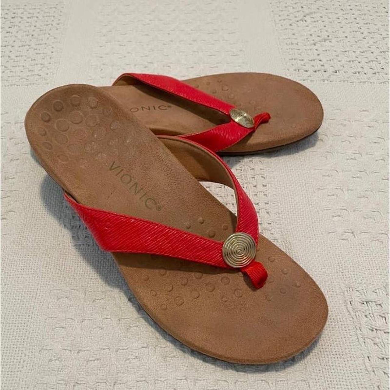 Red discount vionic sandals