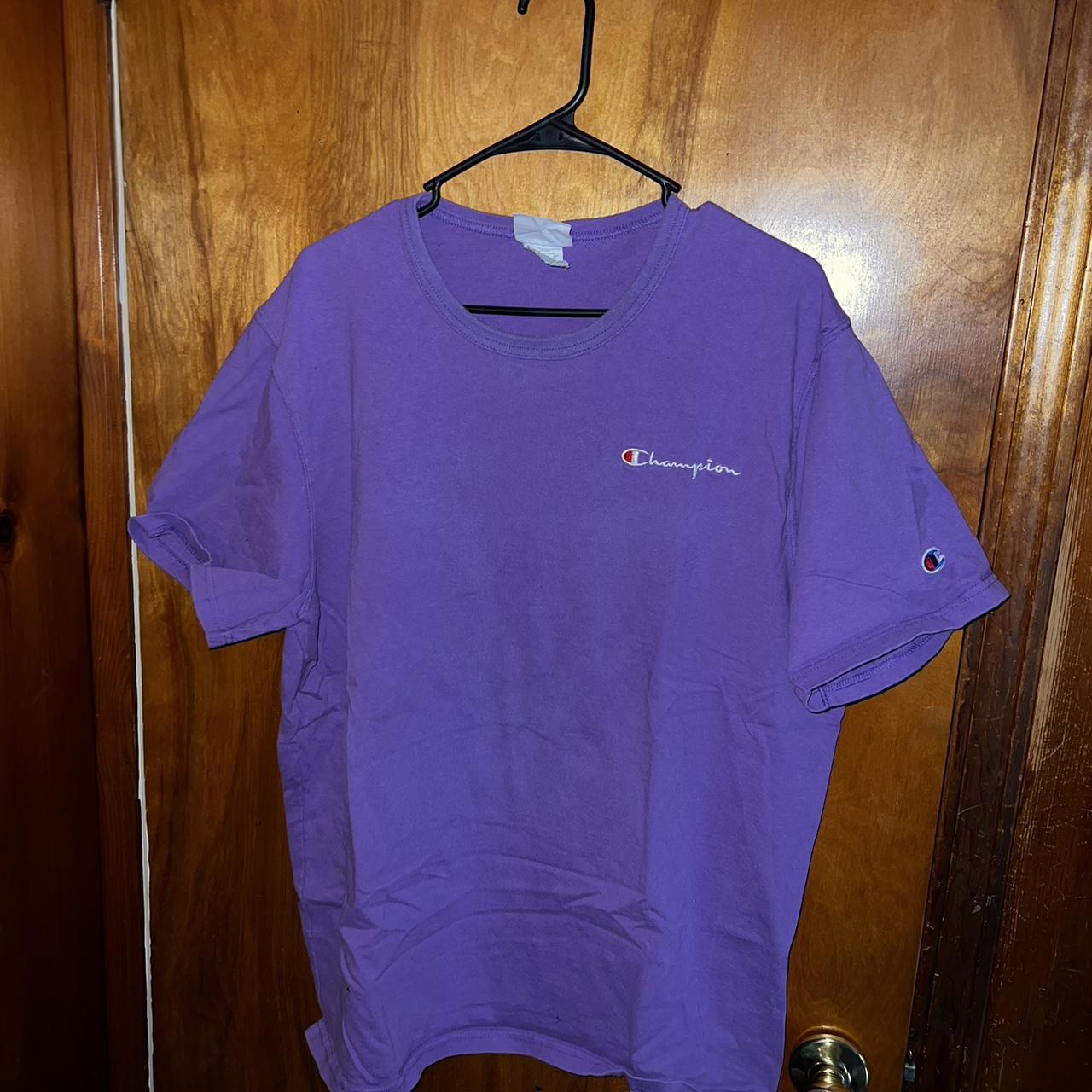 Champion Men's Purple Tshirt Depop