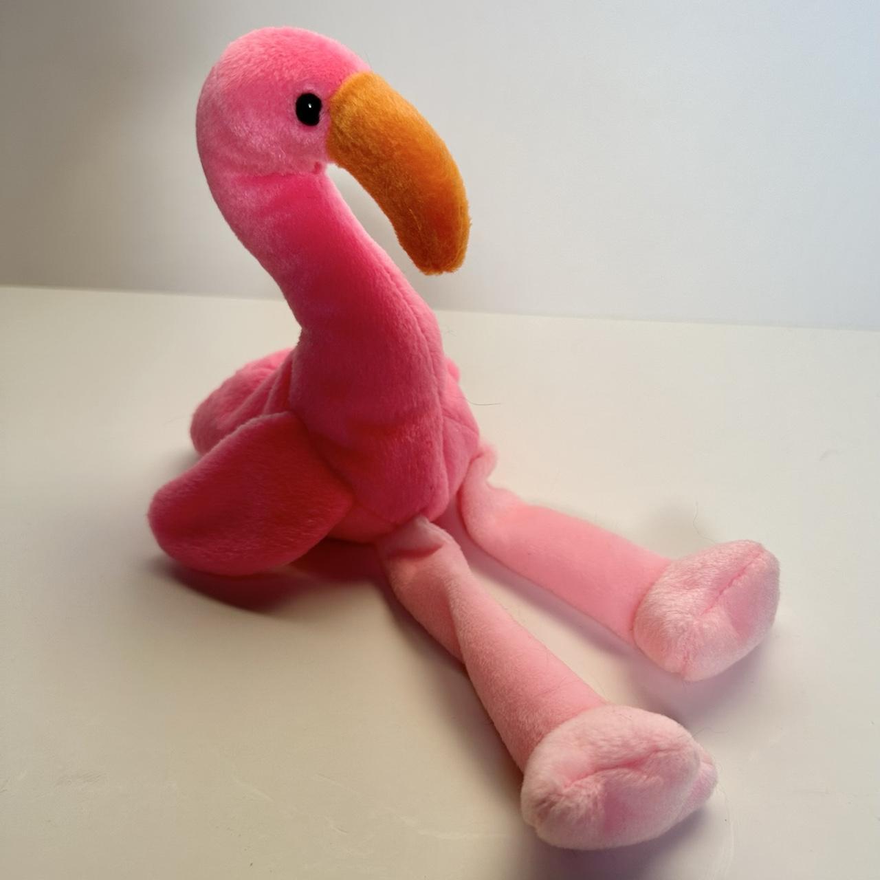 1995 Ty Beanie Baby Pinky the Flamingo Collectible... - Depop