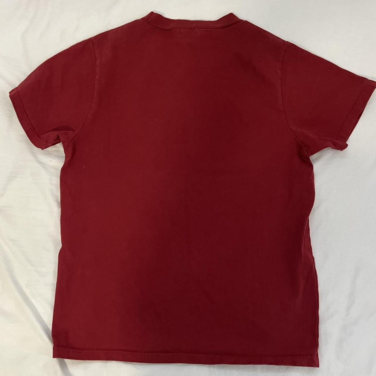 brandy melville new york top red baby tee with a... Depop
