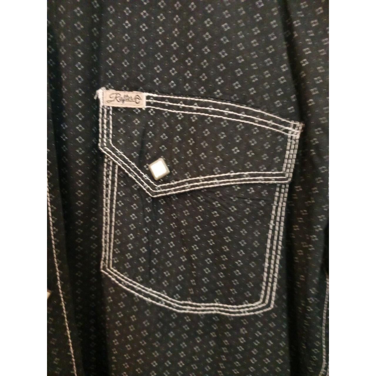 Men's Rafter C Western Style Pearl Snap Black/White... - Depop