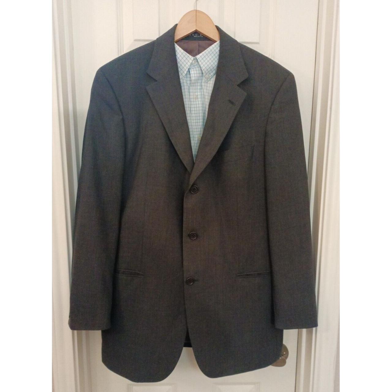 Men's Hugo Boss Heather Gray Blazer Sport Coat 100%... - Depop