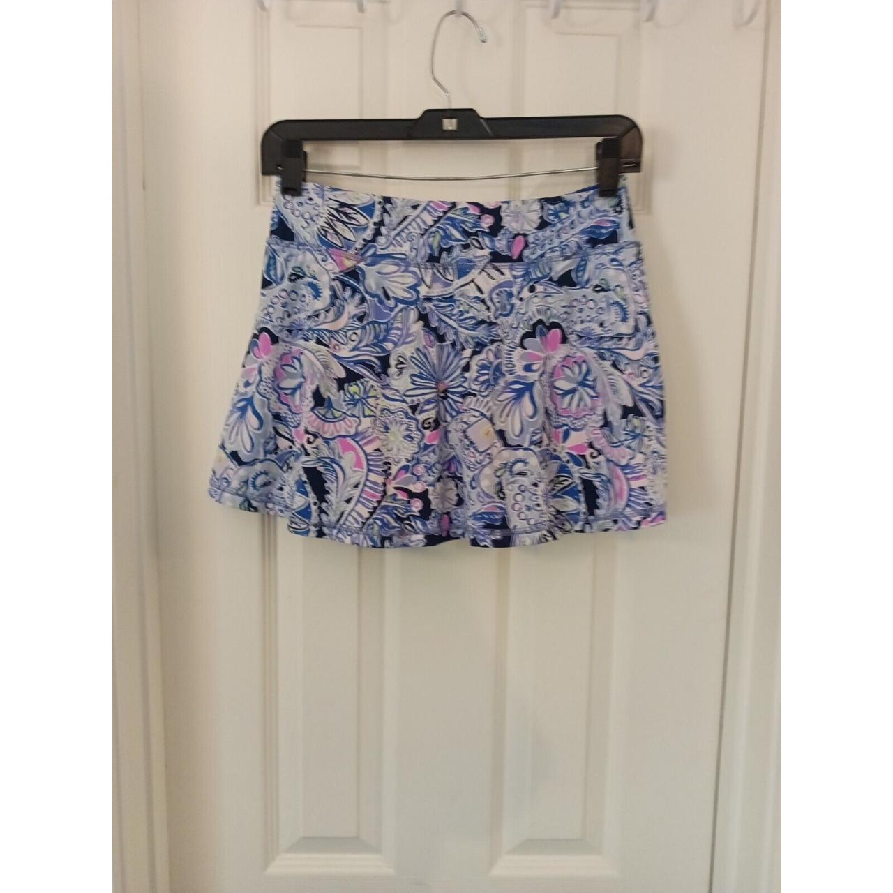 Skort Sportif Lilly Pulitzer Luxletic Aila - UPF 50+, Taille L, Couleur Hydra Blue Dandy Lions