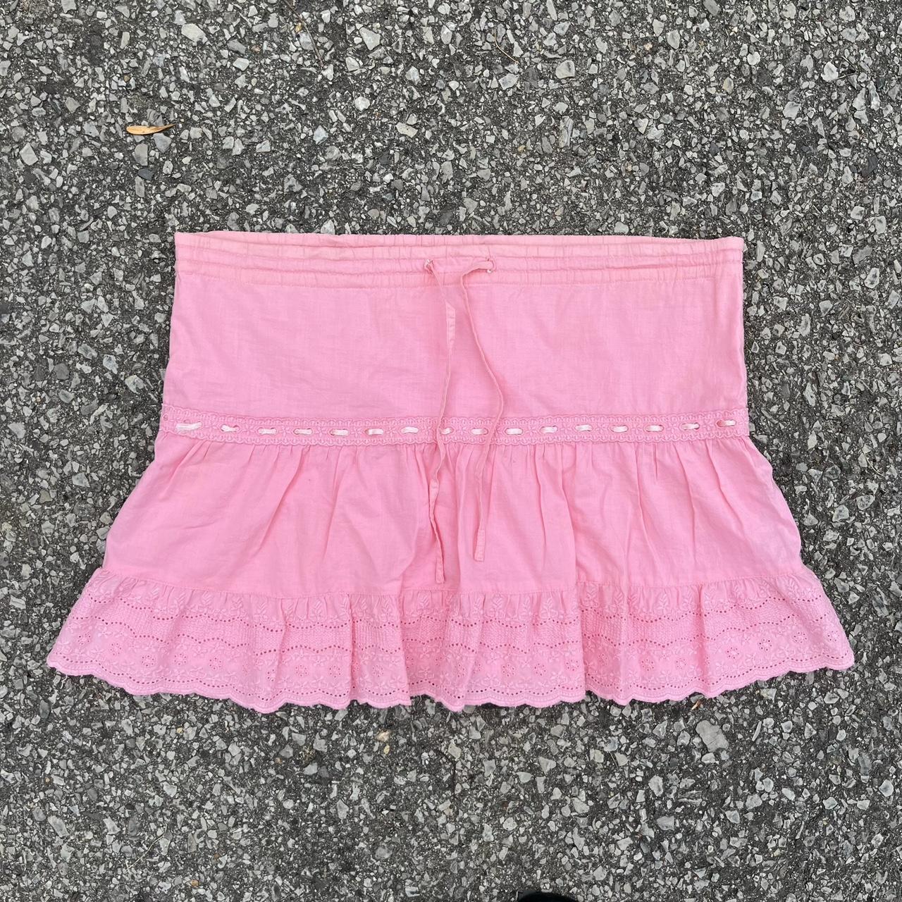 pink ruffle mini skirt!!🤍🤍 looks straight out of... - Depop