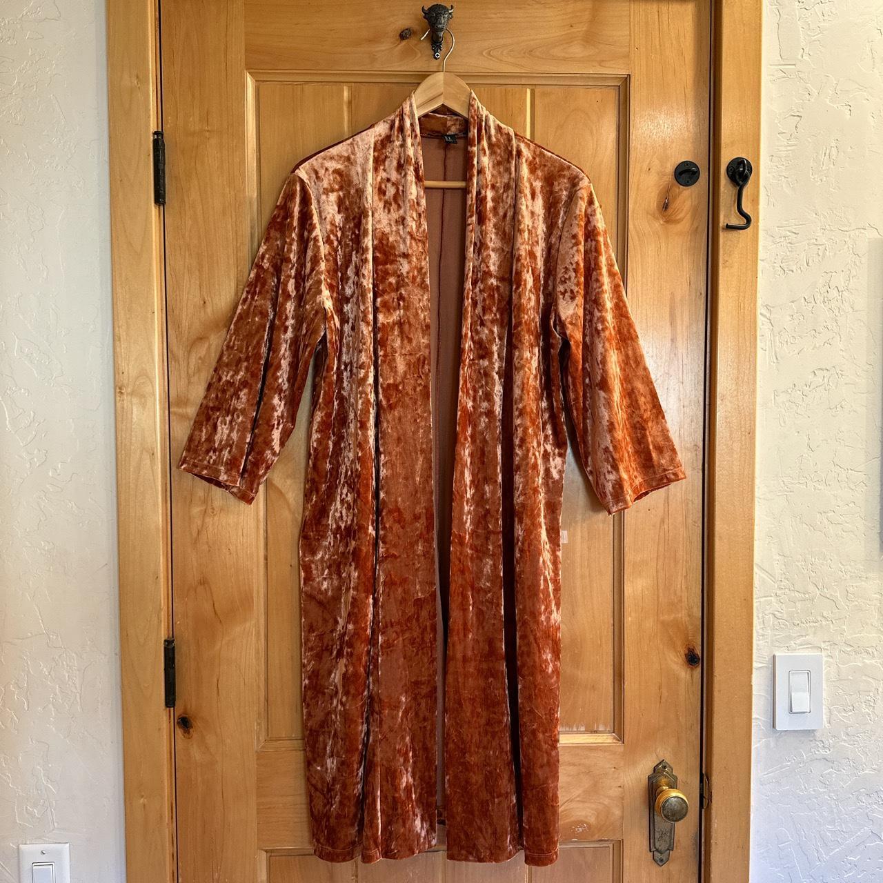 Burnt orange velvet robe Depop
