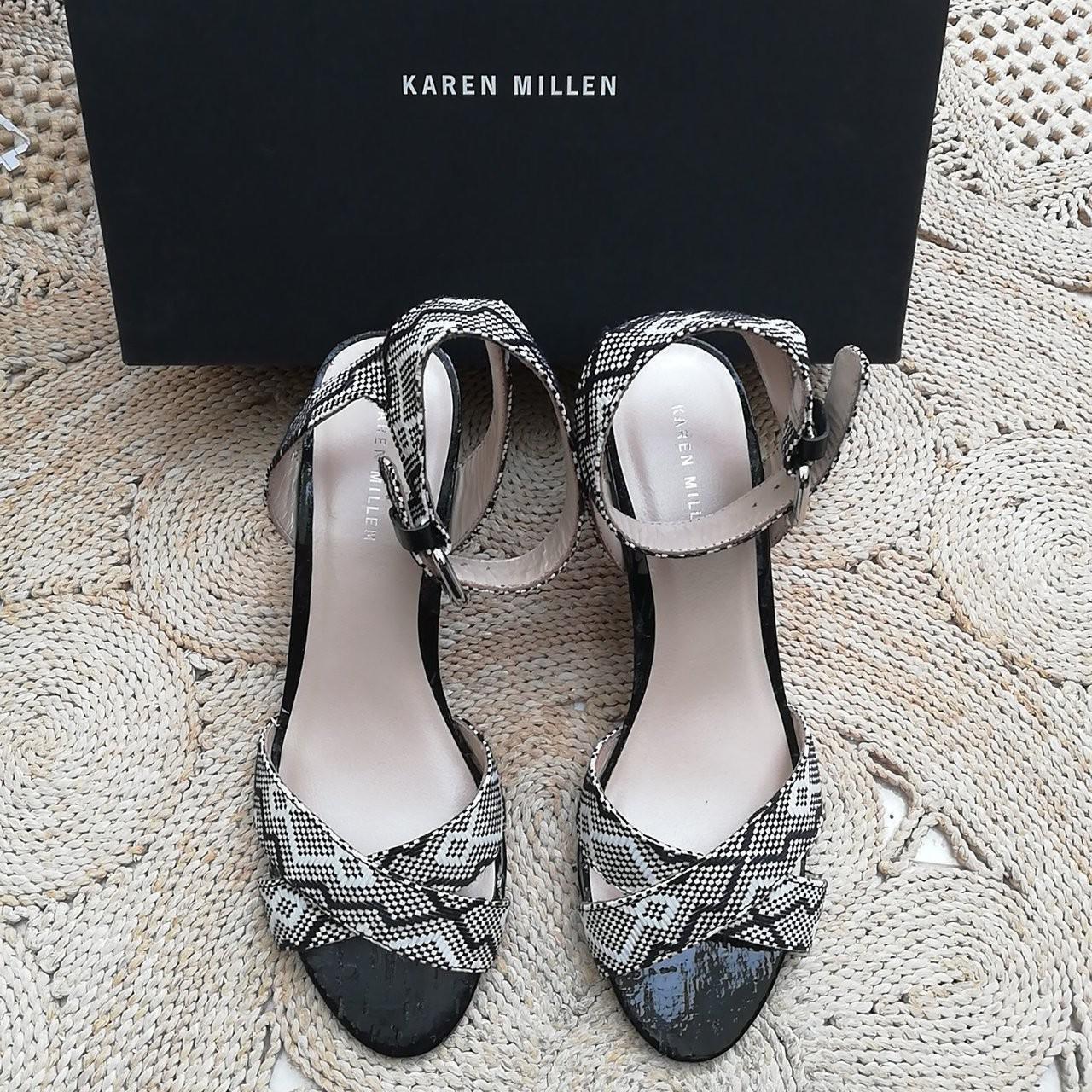 Karen millen woven hot sale heeled sandals