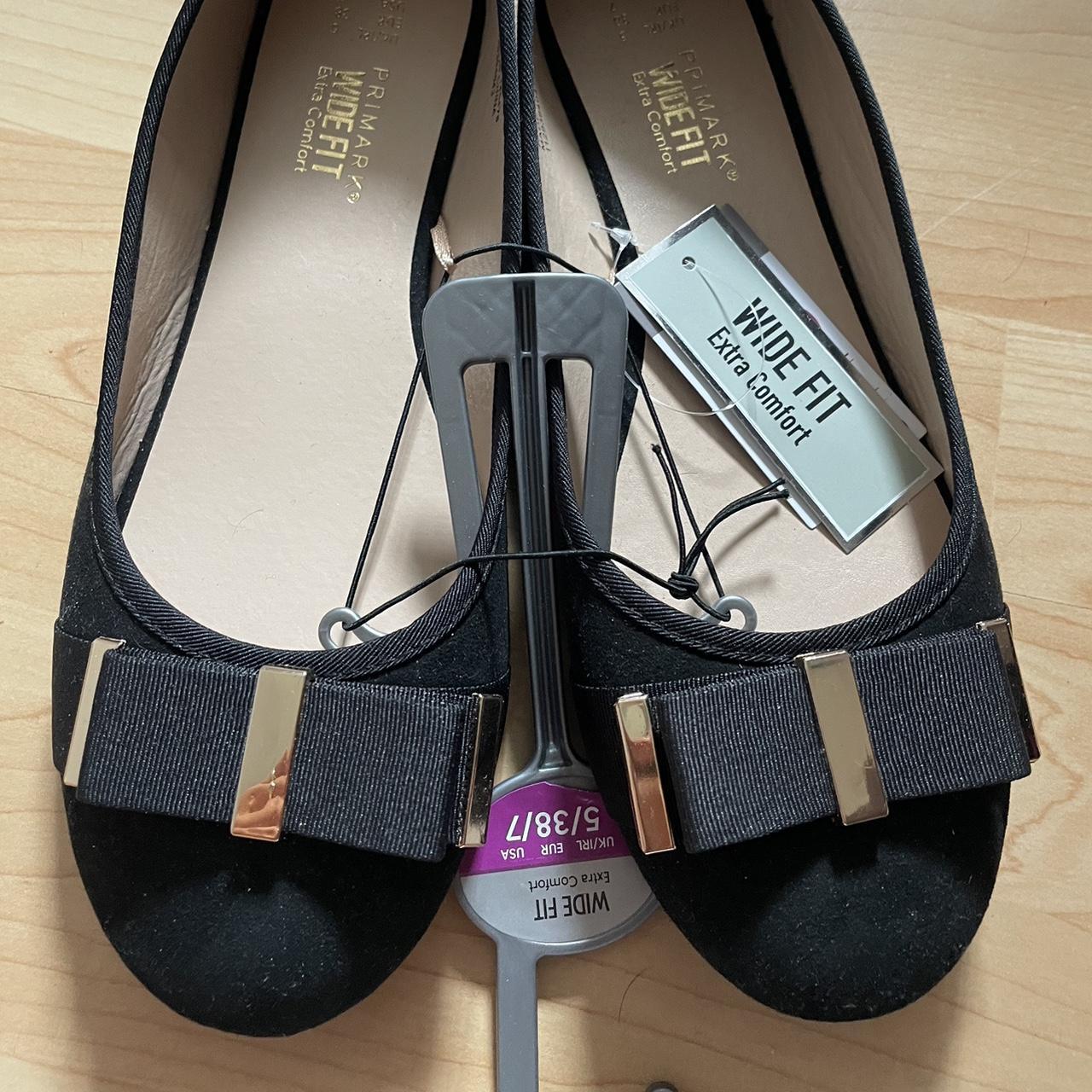 Primark black bow detail flat shoes Never worn Size 5 - Depop