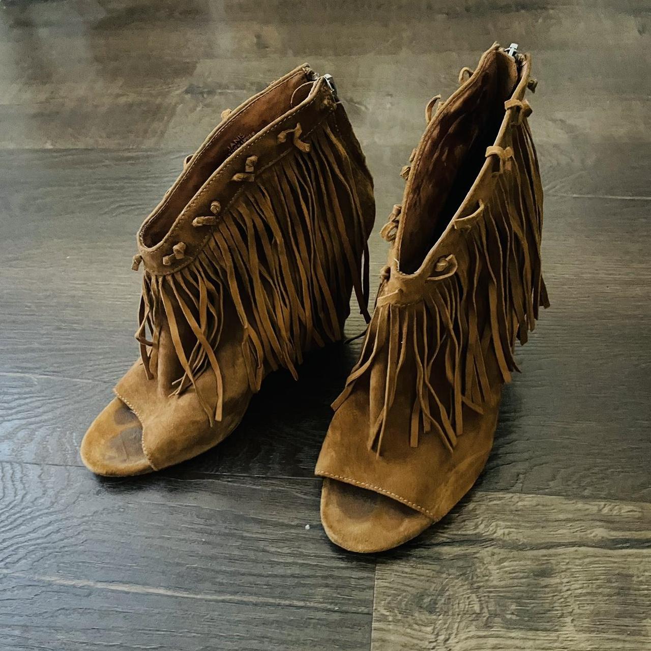 Fashion fringe wedge sandals