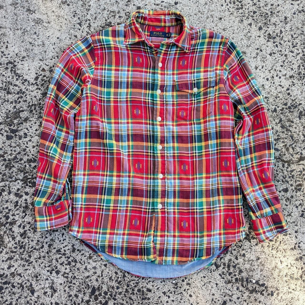 ralph lauren padded lined plaid shirt in good... - Depop