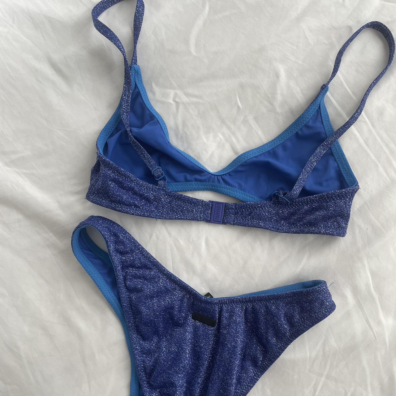 Triangl swim glitter blue bikini set/ xs / worn once... - Depop