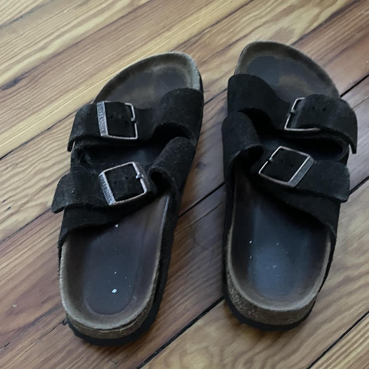 brown suede birkenstocks a nice summer staple as... - Depop