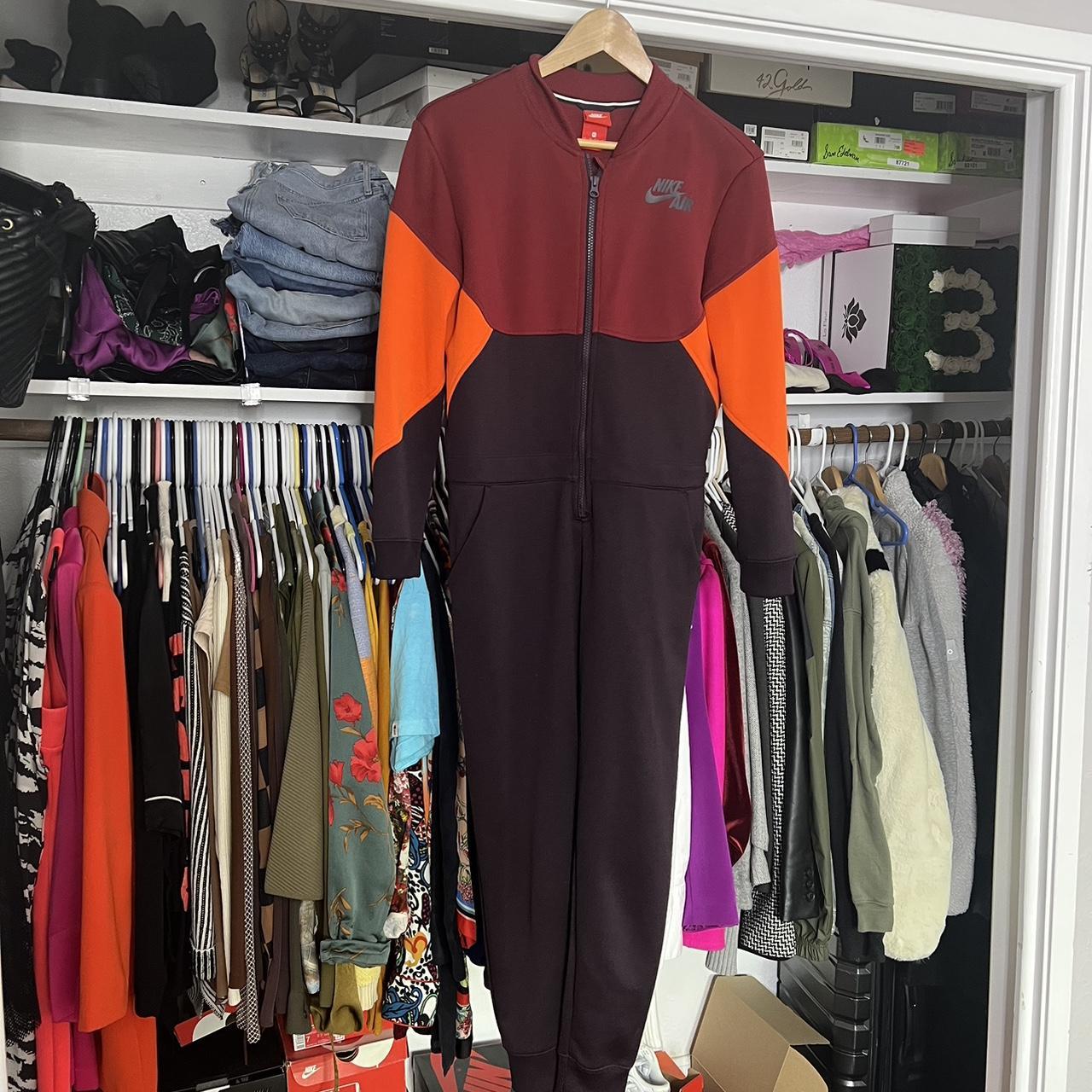 Nike Qsport burgundy orange color lock sweatsuit zip