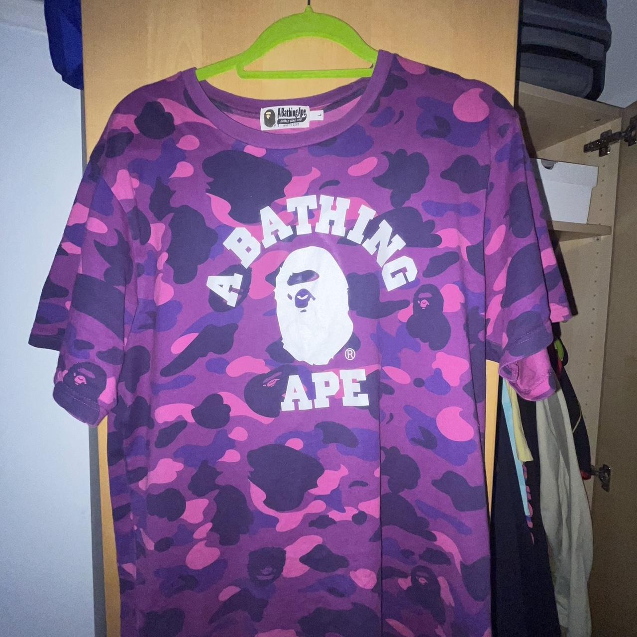 Bape purple camo t-shirt men’s large perfect summer... - Depop