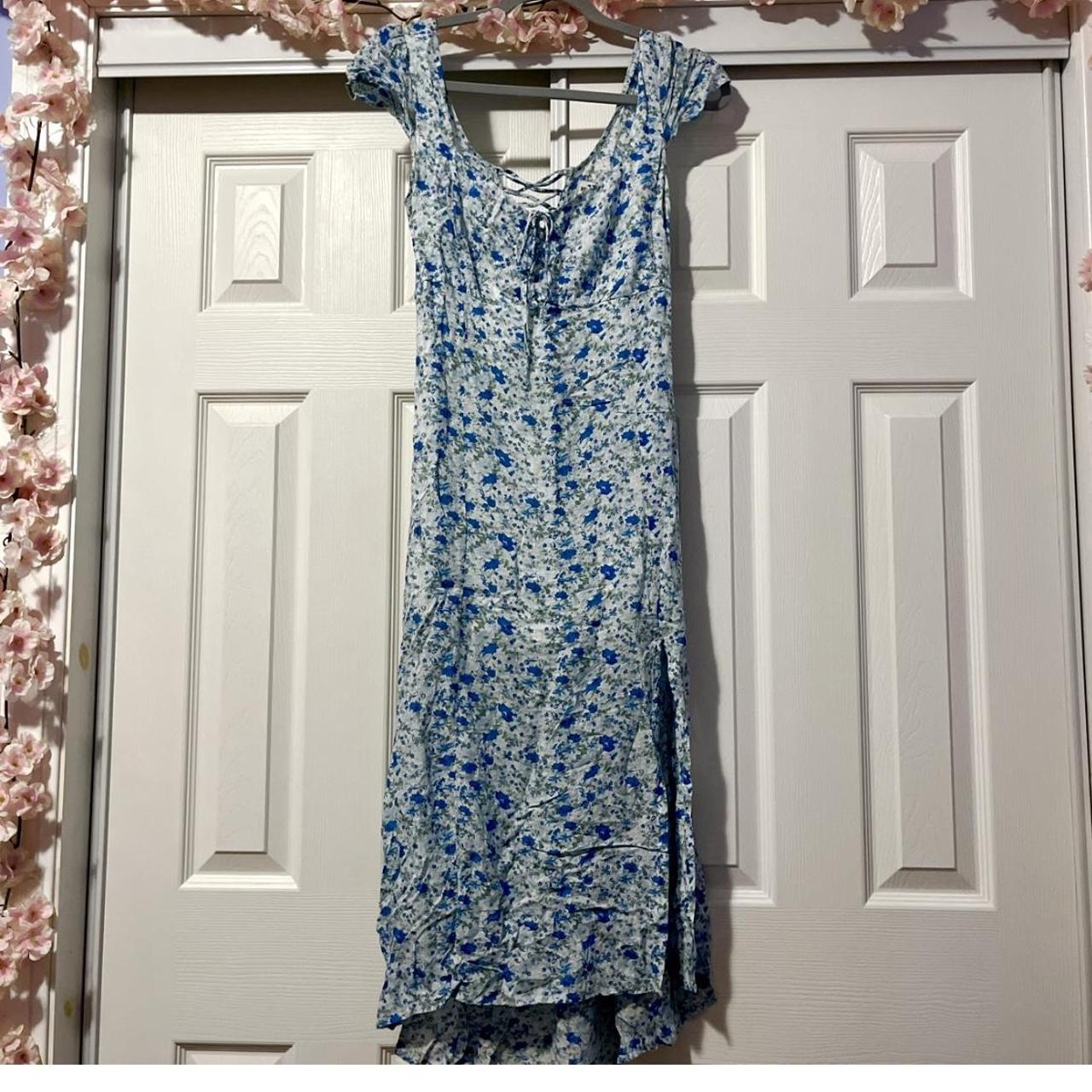 Women's White And Blue Dress 