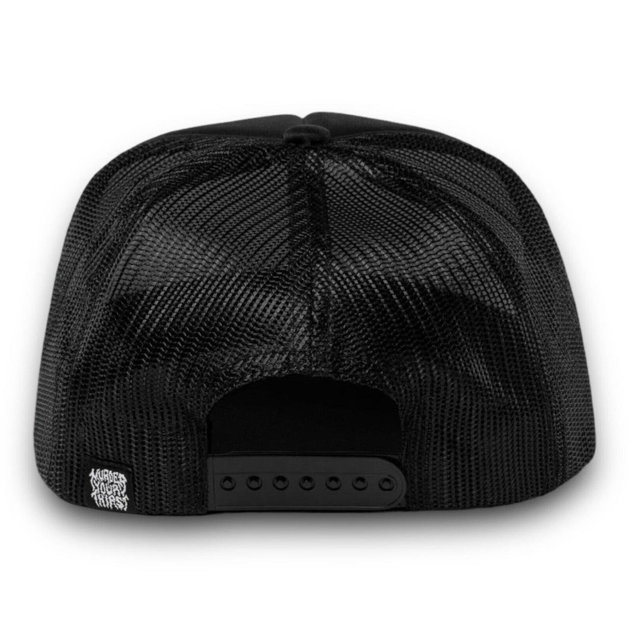 Liquid Death Men's Black Gold Skull Snapback Foam... - Depop