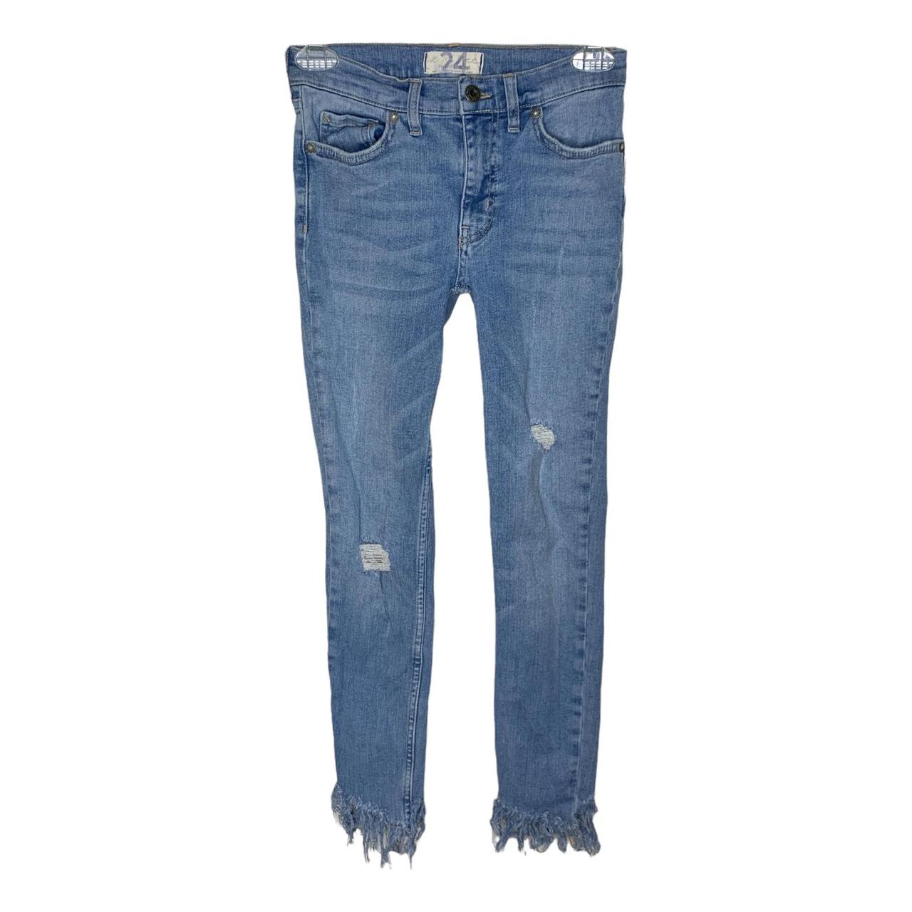 Free People Women's Blue Jeans | Depop