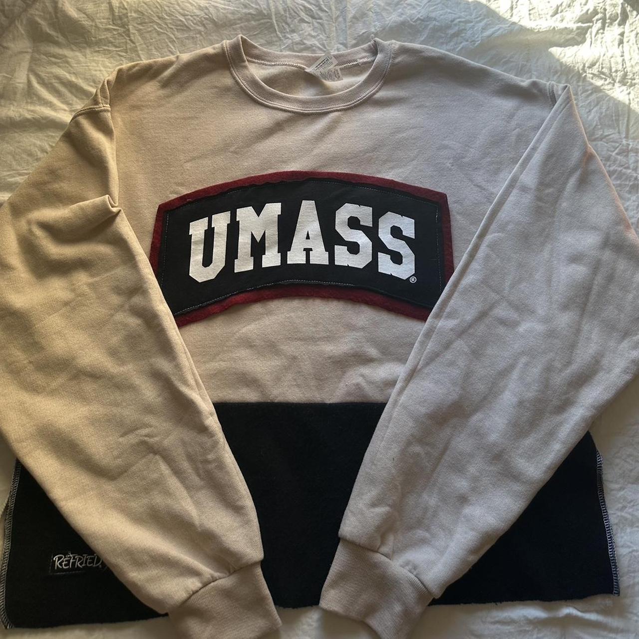 UMass Amherst Reworked Crewneck Worn once perfect Depop