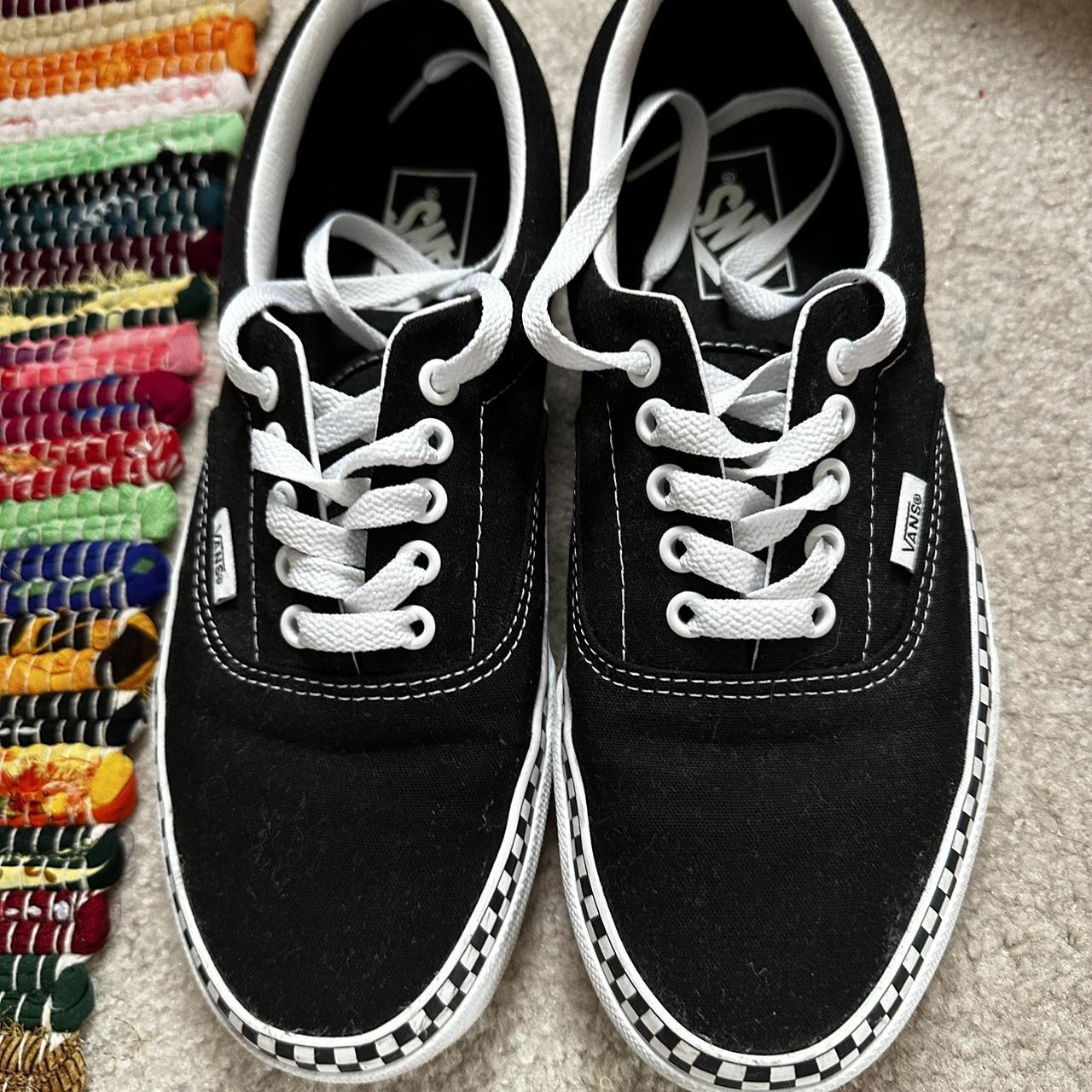 Vans Era black and white sneakers Cute checkered