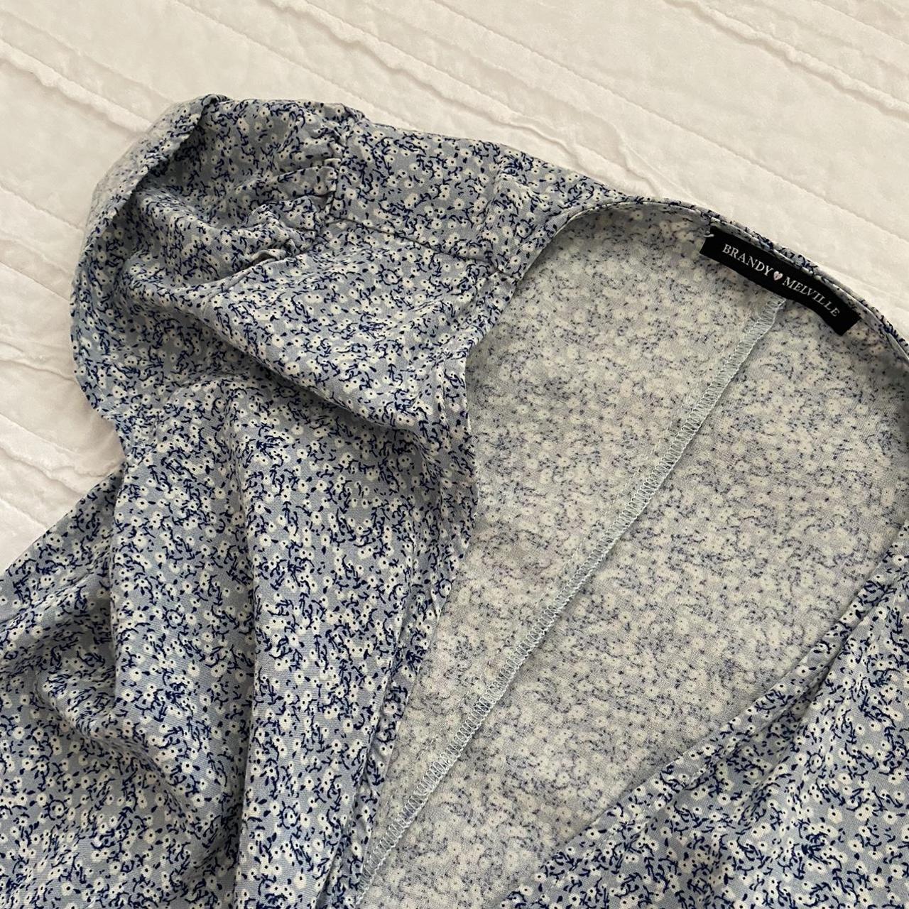 brandy melville robbie dress. blue and white floral... Depop