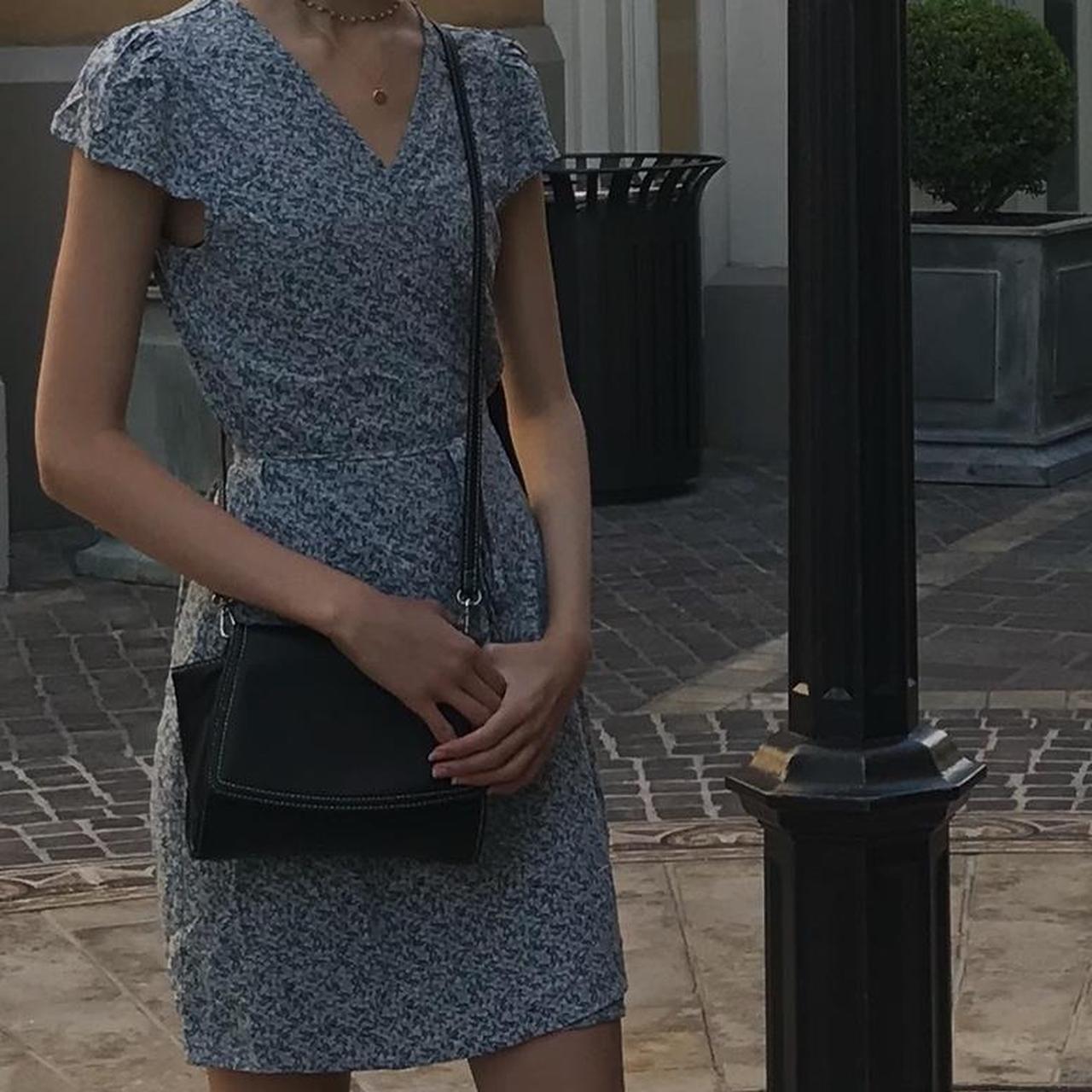 brandy melville robbie dress. blue and white floral... Depop