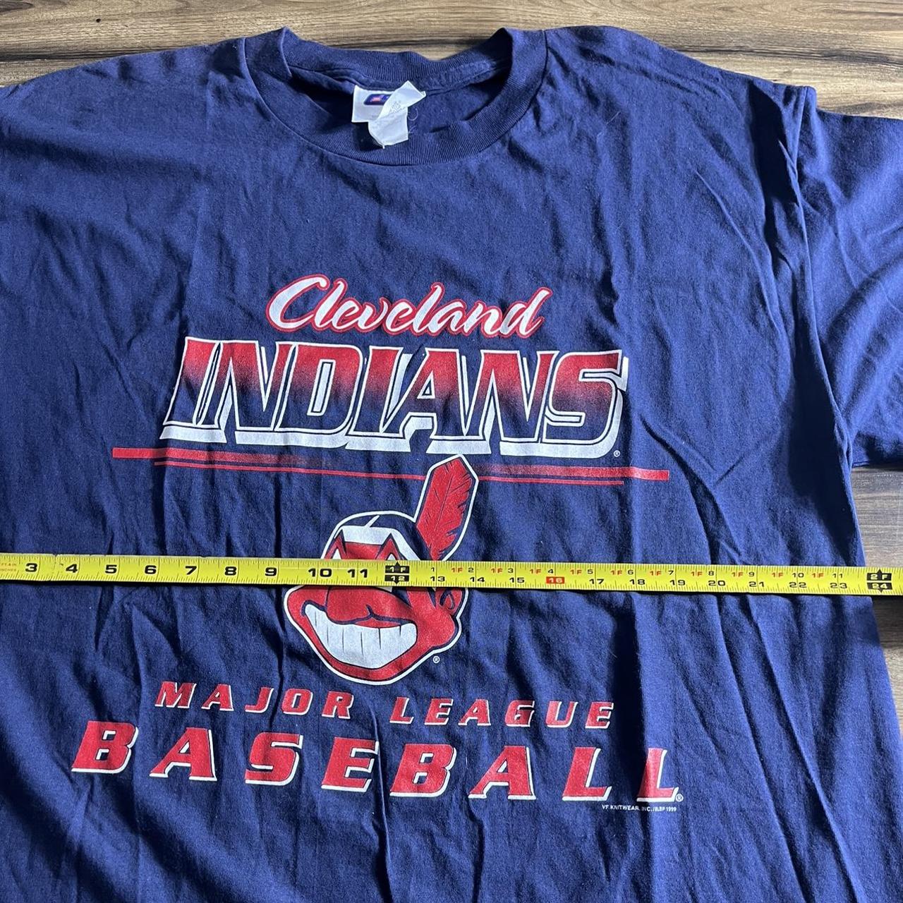 Vintage Cleveland Indians stripped short sleeve - Depop