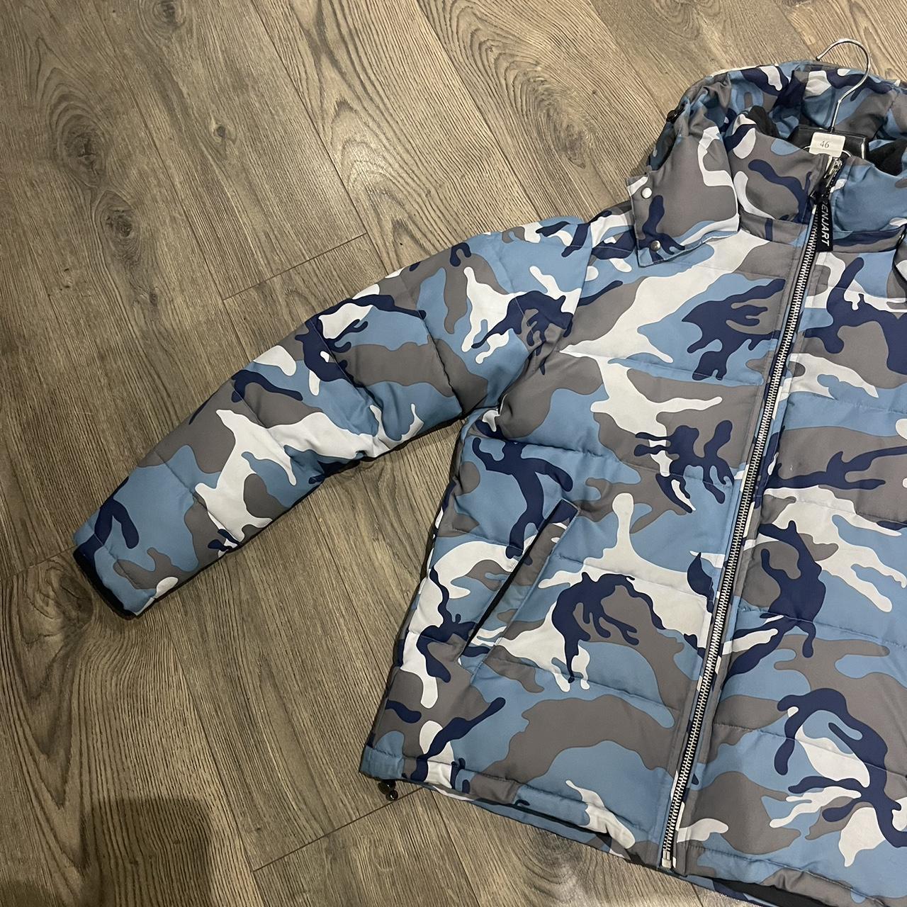 Men’s Benjart Blue Camo Puffer Jacket Size Medium... - Depop