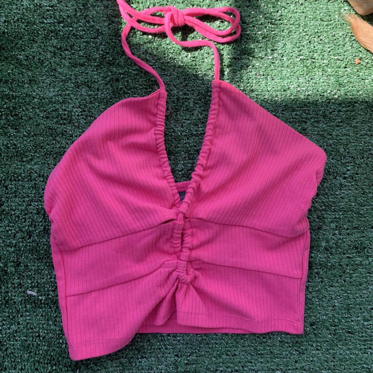 Wild fable hot pink halter crop top Super... Depop