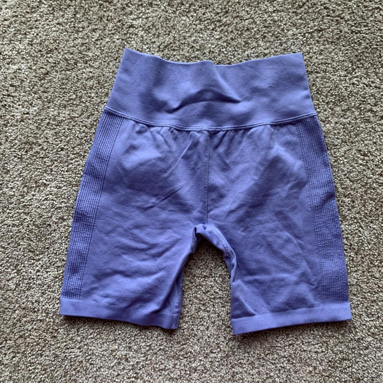 Bright purple biker shorts Great for the gym 💕 F21 - Depop