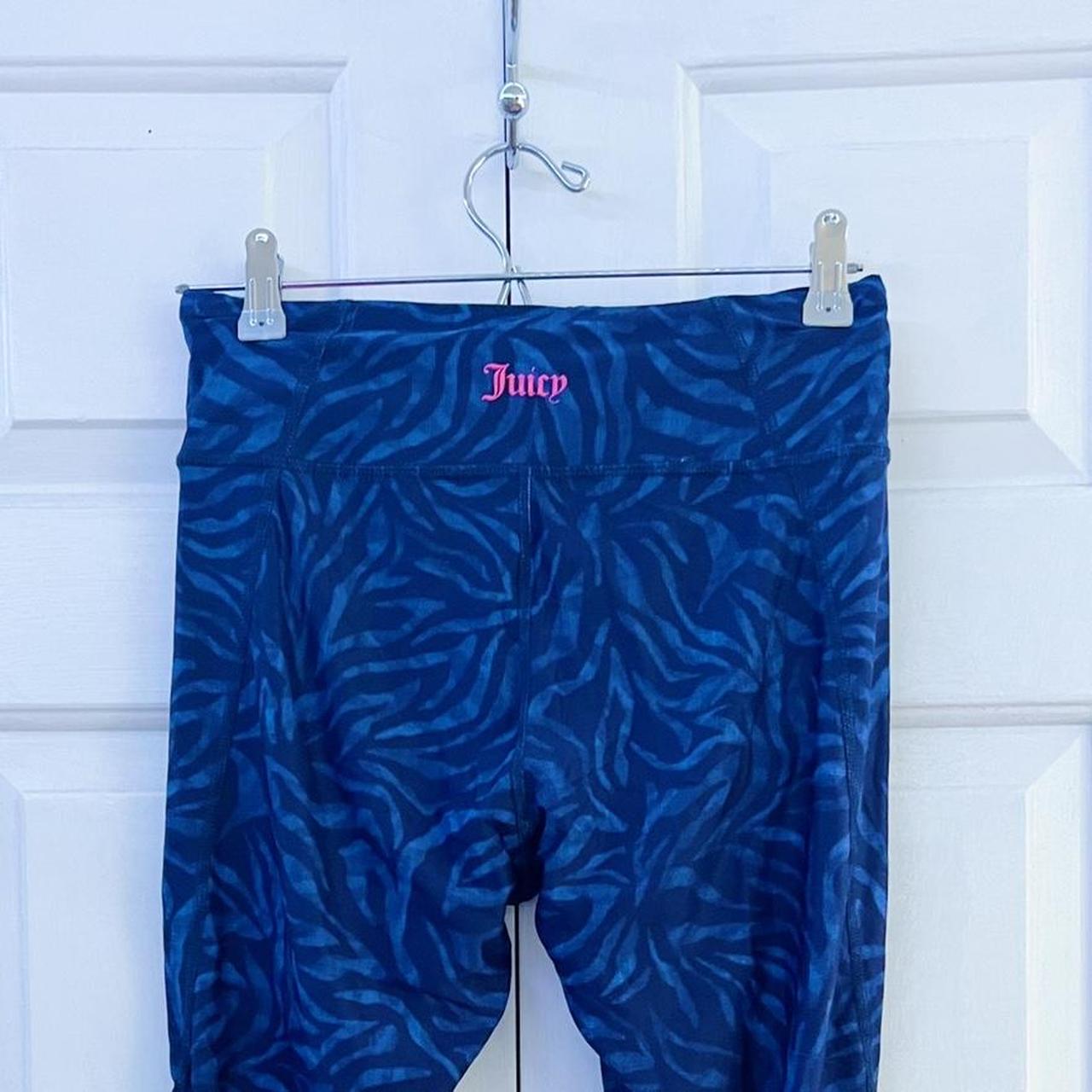 Juicy Couture Women's Blue and Navy Leggings Depop