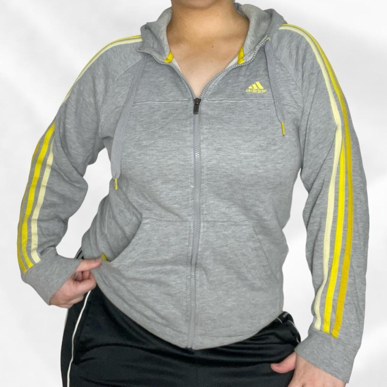 Grey and yellow adidas hoodie sale