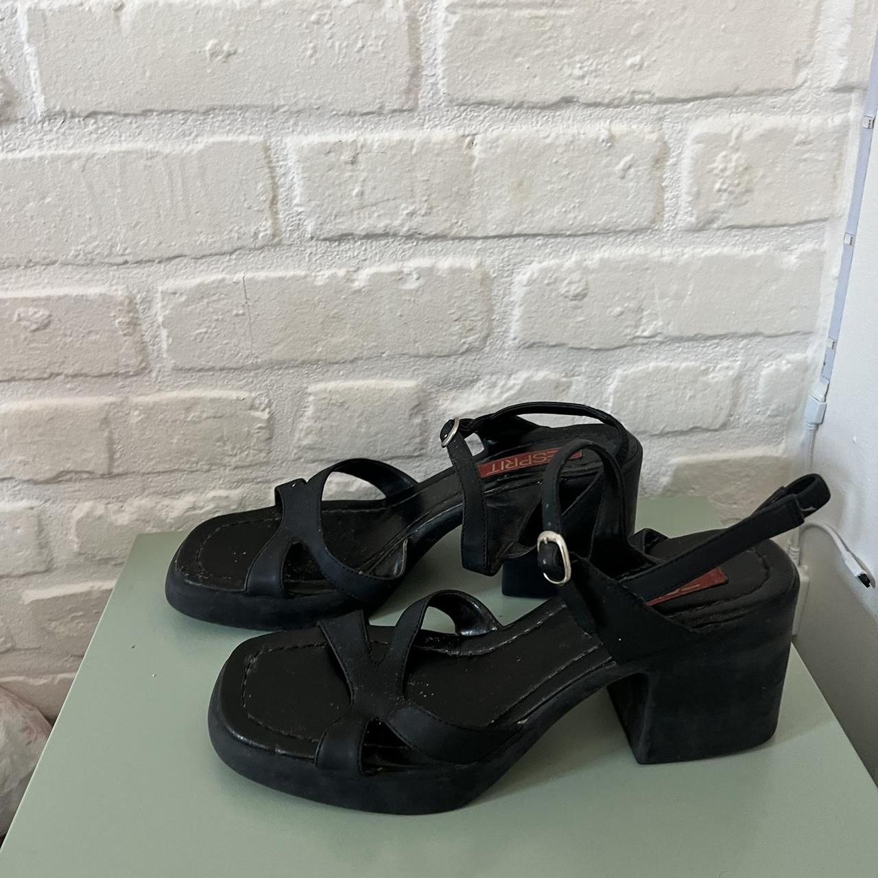 Esprit vintage platform black sandals chunky heel Depop