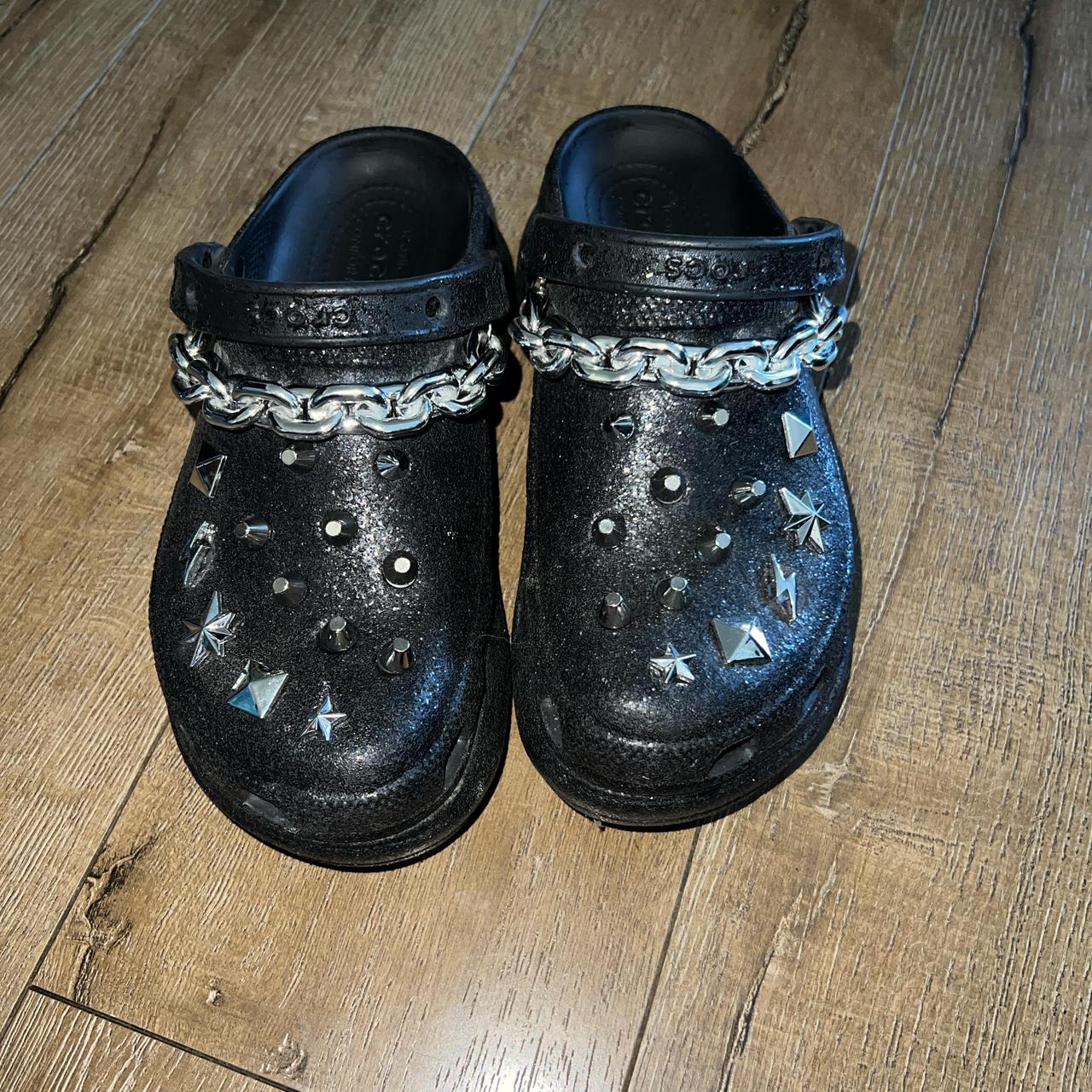 Limited Edition Croc Glitter Platforms Black... - Depop