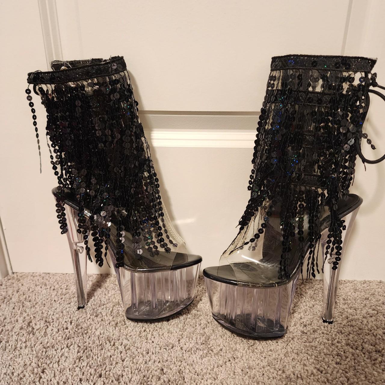 Pleaser sale fringe boots