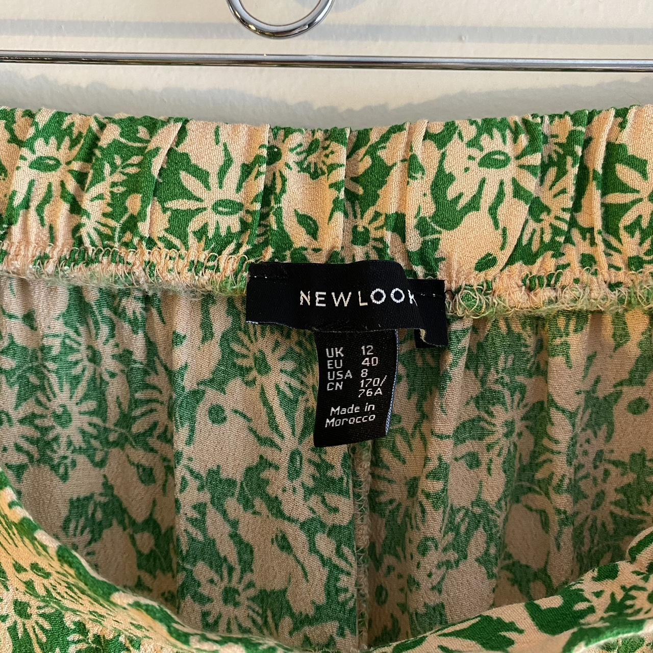 New Look Women's Green and Cream Skirt (4)