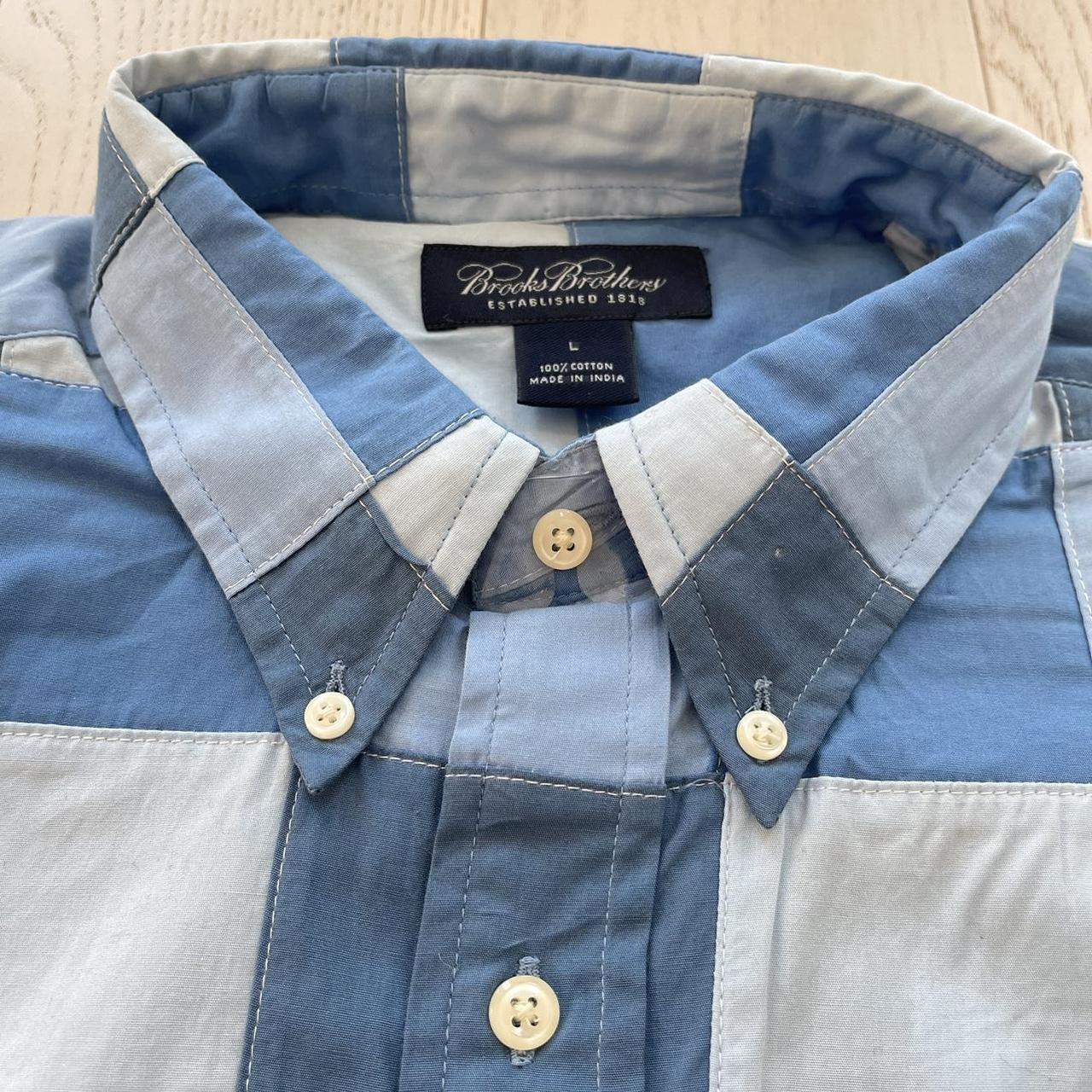 Patchwork button up shirt Brooks brothers all over... - Depop