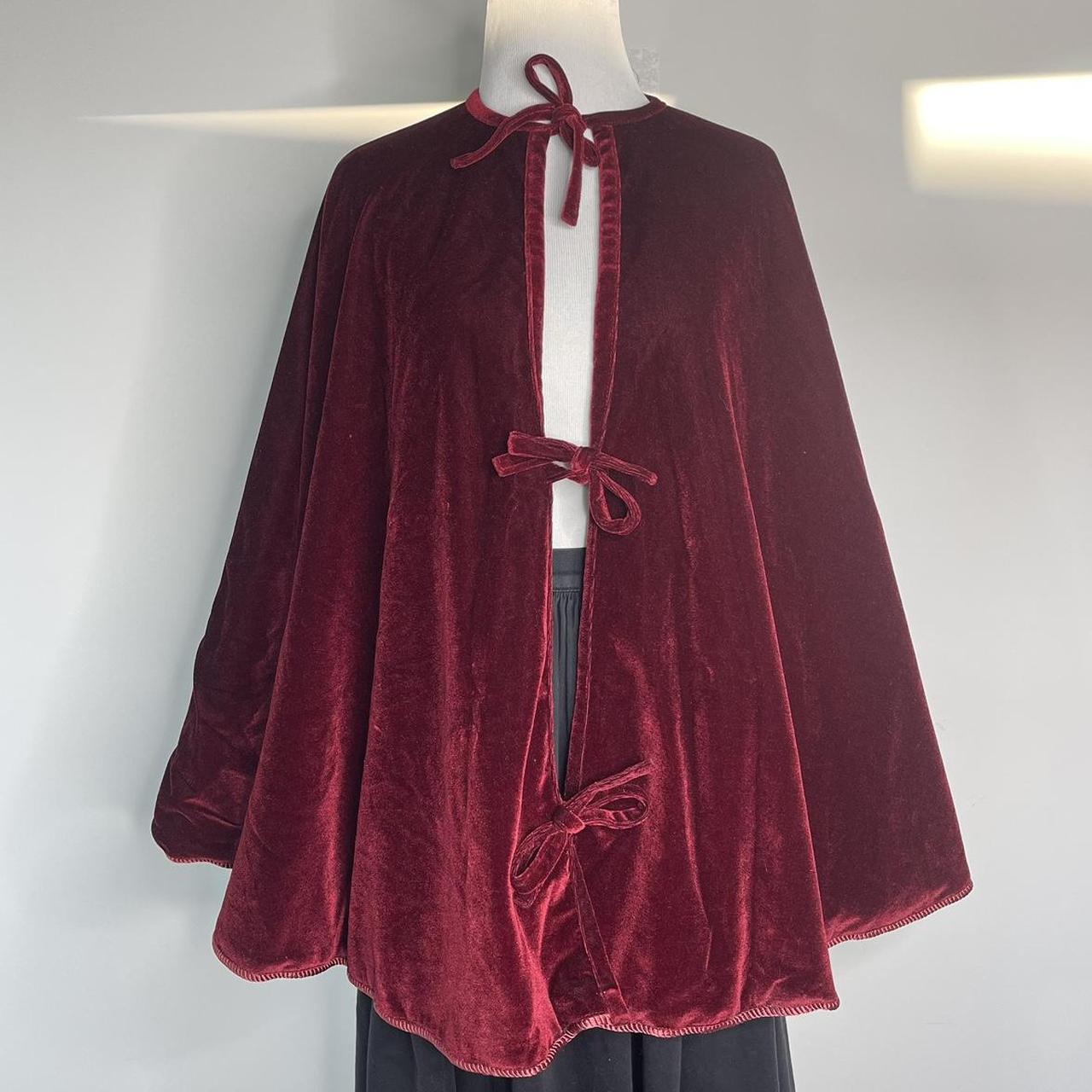 Burgundy hot sale cape coat