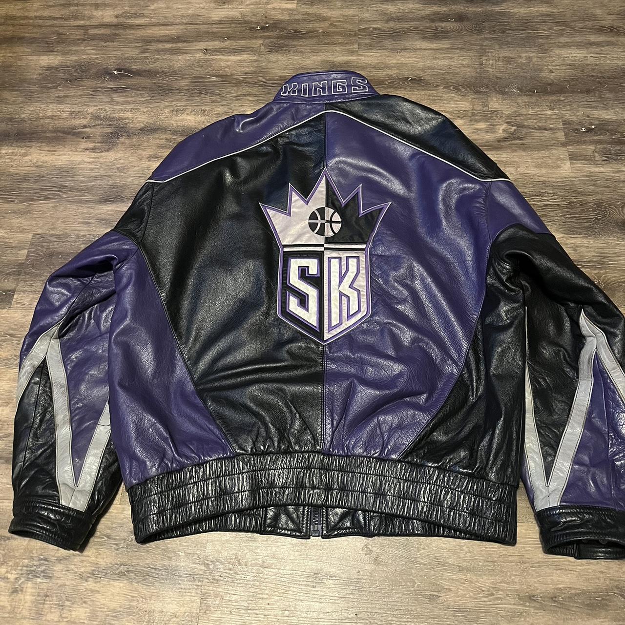 Men's purple leather on sale jacket