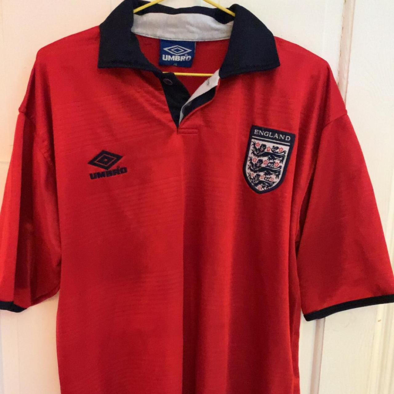 Retro England Football Shirt Good Condition Open... - Depop