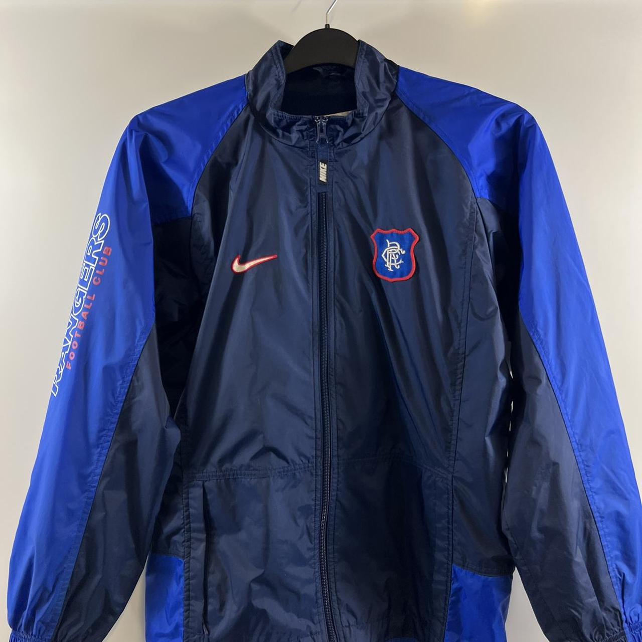 Nike Men's Navy and Blue Jacket Depop