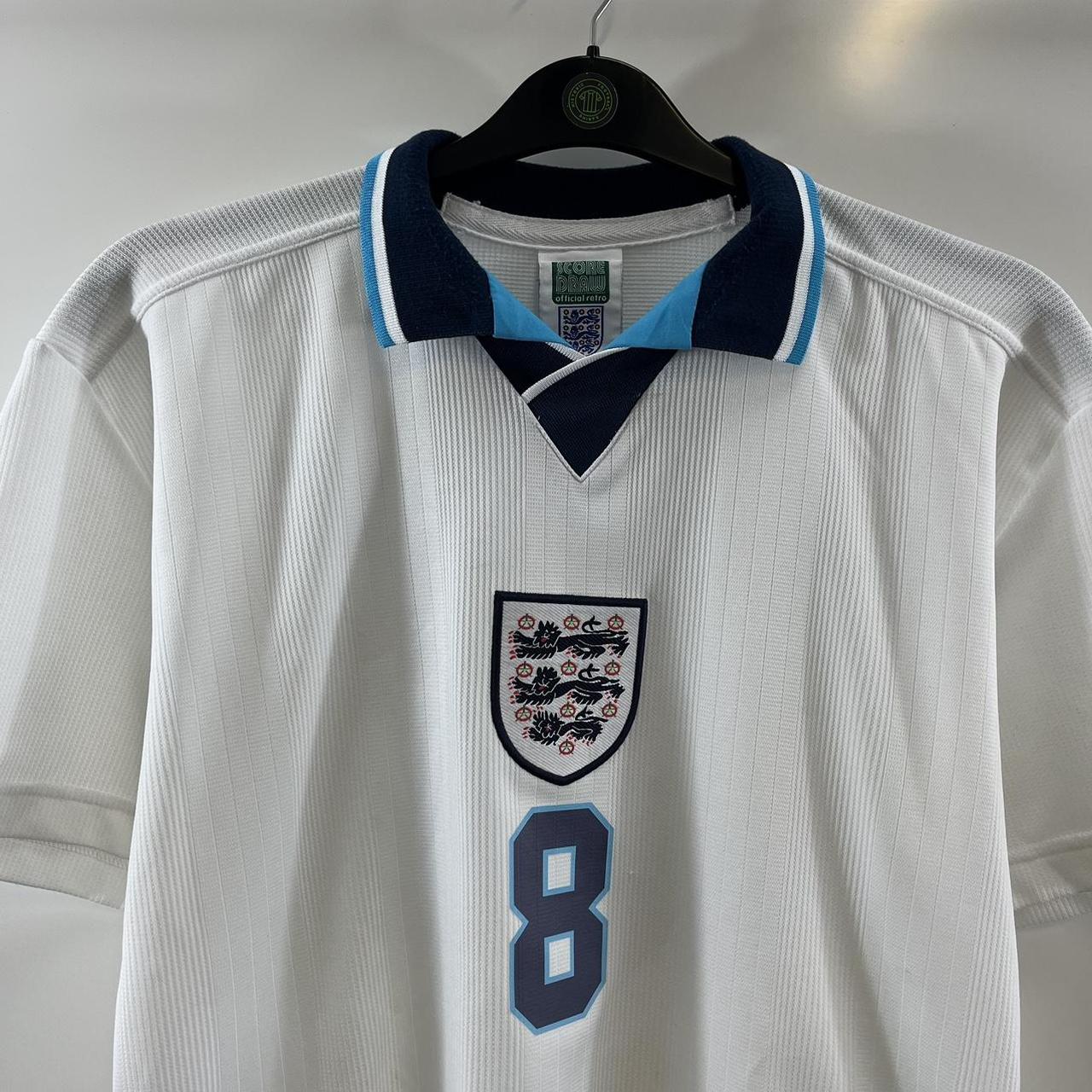 England Gascoigne 8 Home Football Shirt 1995/97... - Depop