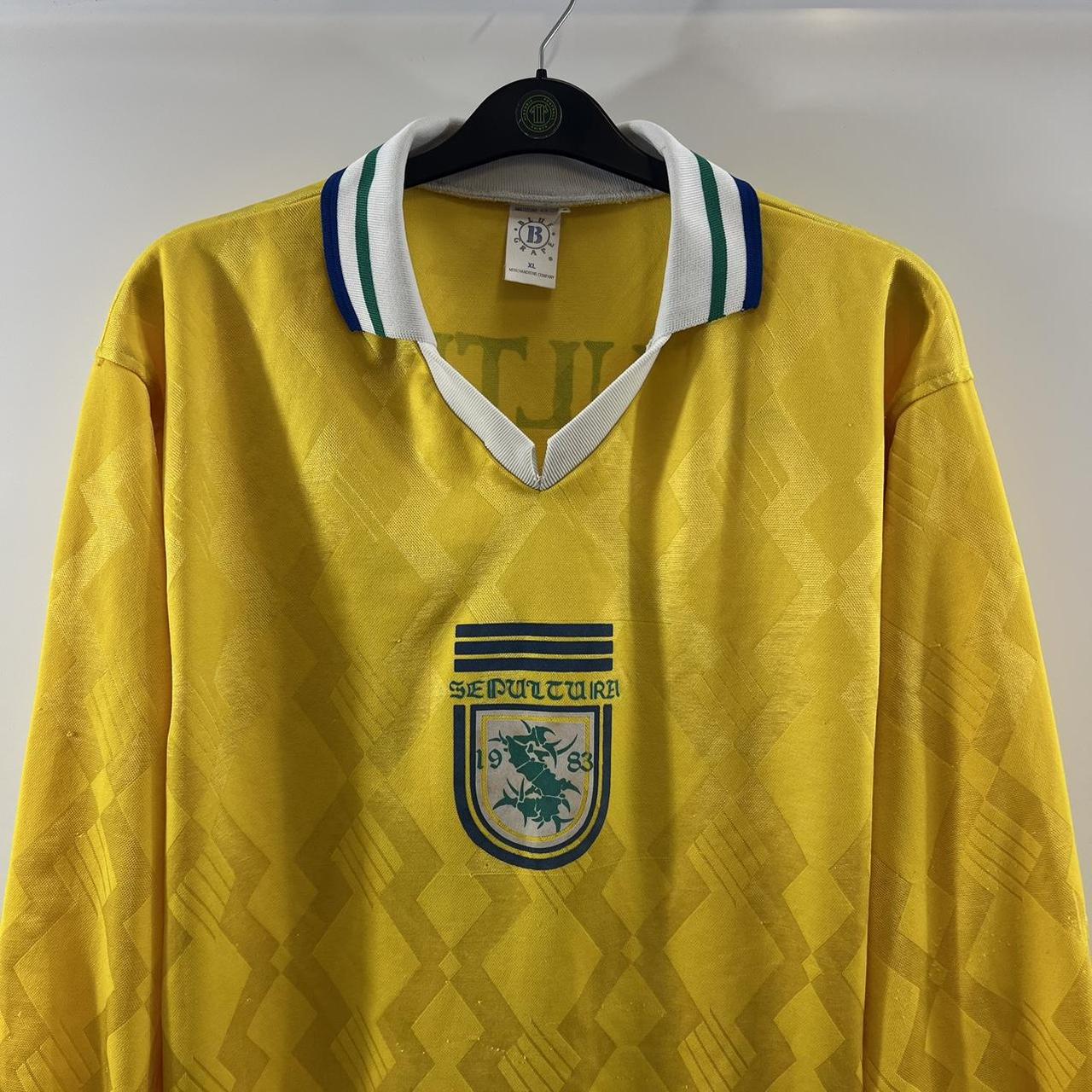 Sepultura Brazil L/S Football Shirt 1990's Adults XL... - Depop