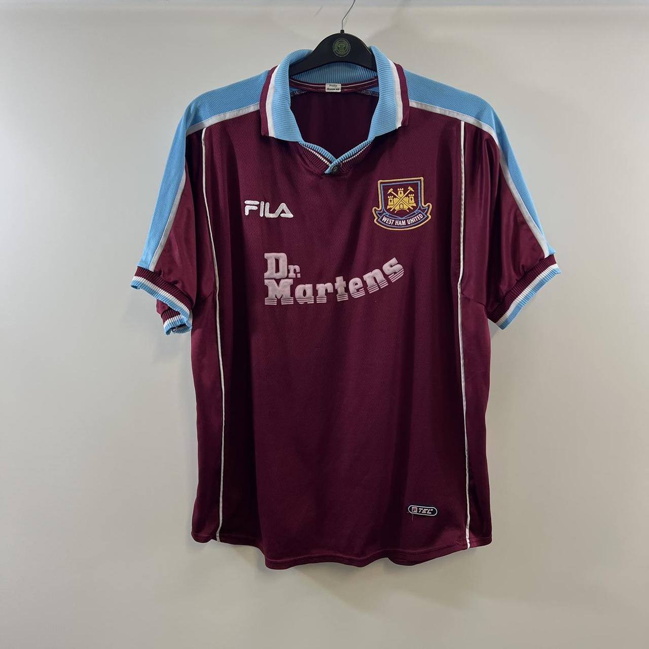 Burgundy fila deals shirt