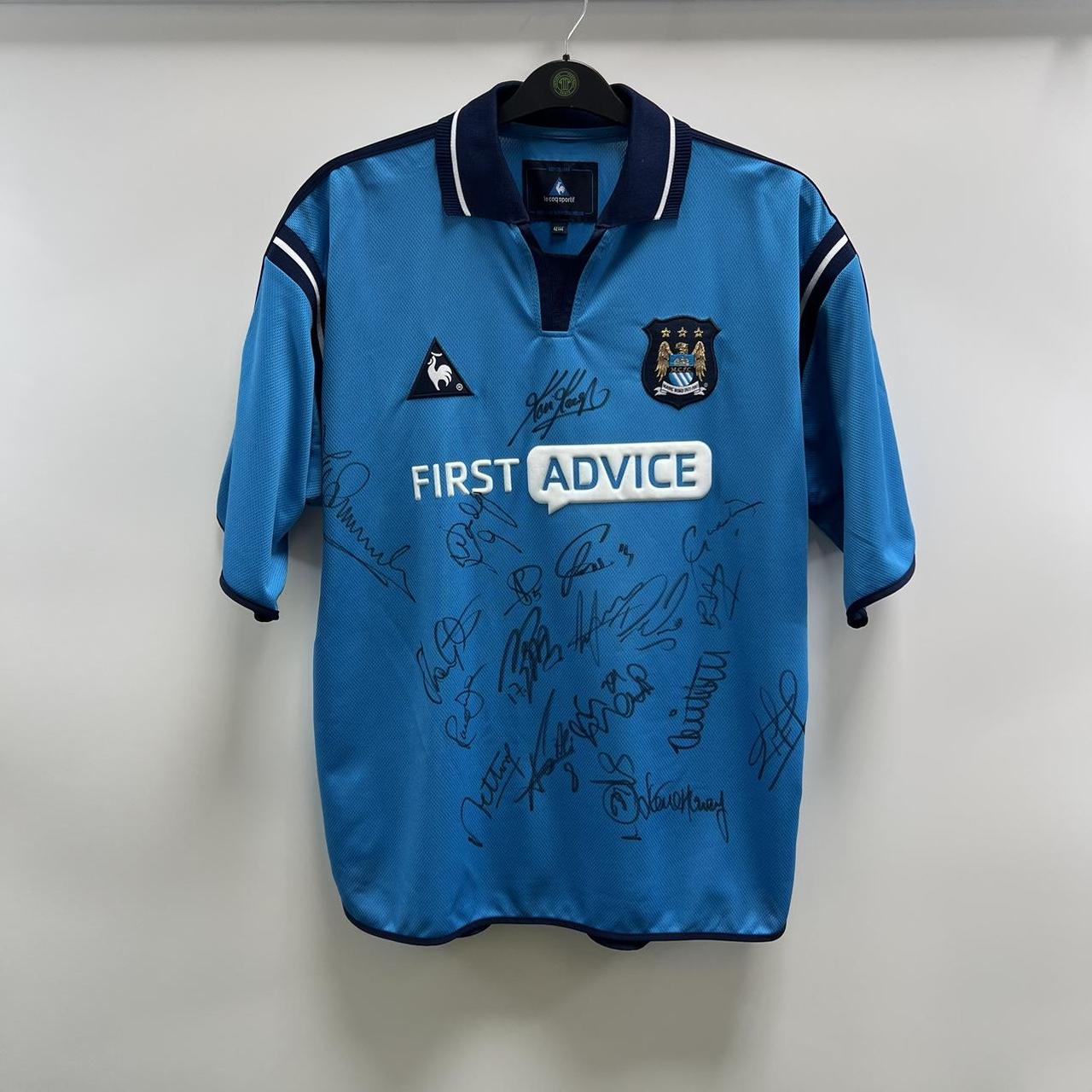 Manchester City Signed Home Football Shirt 2002 03. Depop