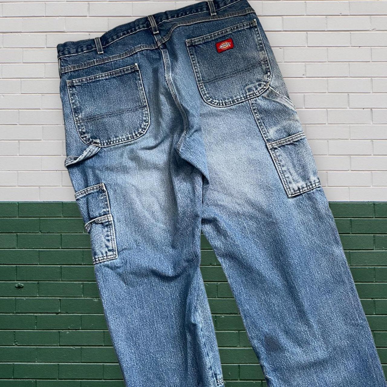 Dickies Men's Blue and Red Jeans | Depop