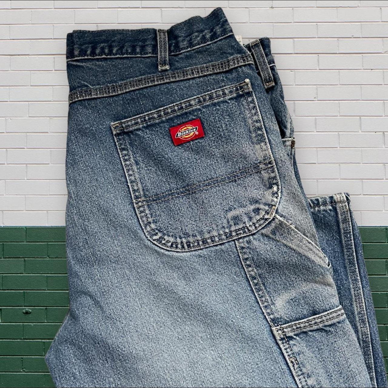 Dickies Men's Blue and Red Jeans | Depop