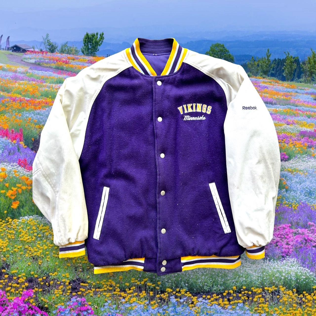 Minnesota Vikings White And Purple Letterman Jacket