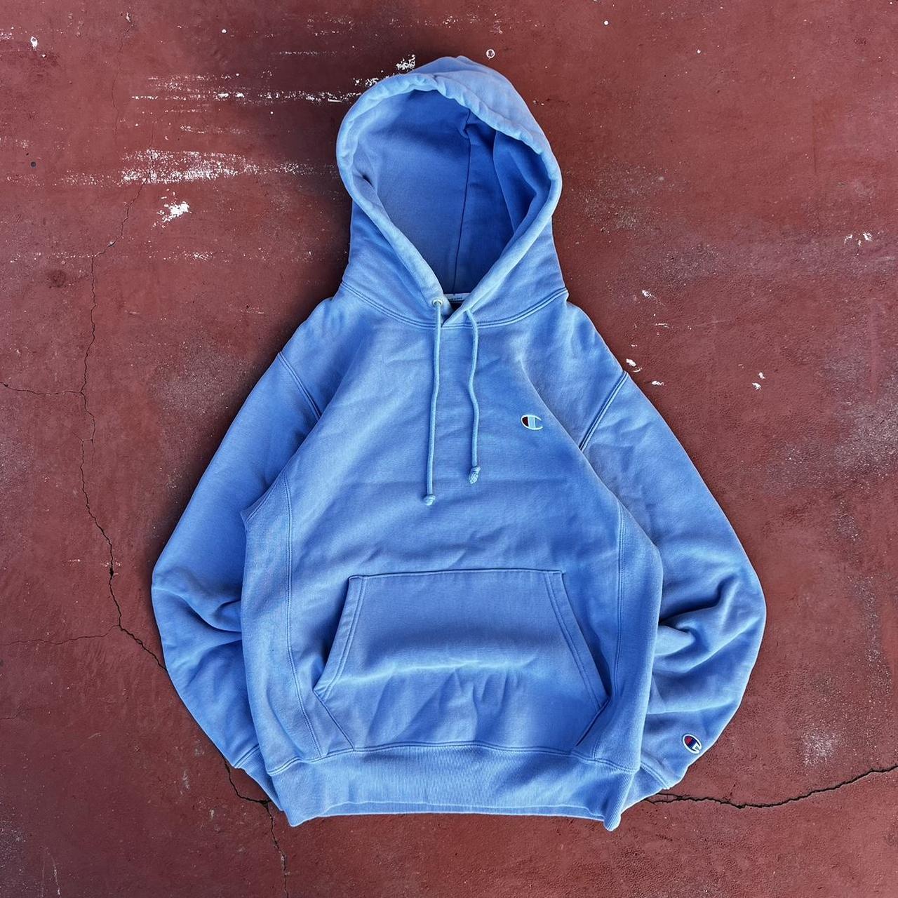 Champion reverse weave hoodie baby blue best sale