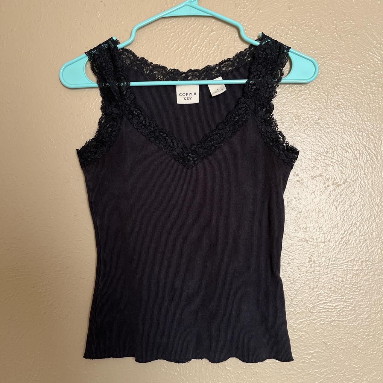 Copper Key Women's Black Vest Depop